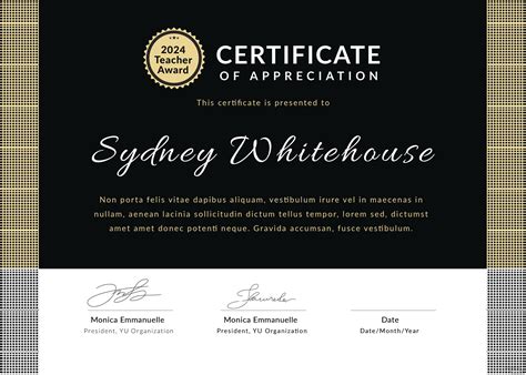 teacher appreciation certificate template  adobe photoshop