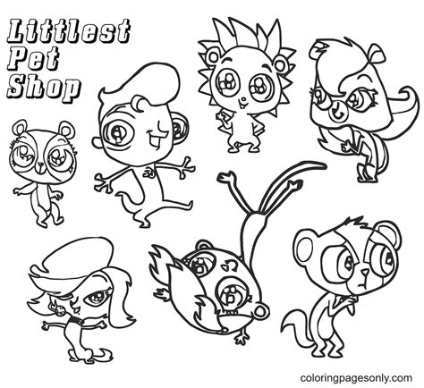 littlest pet shop animals coloring page  printable coloring pages