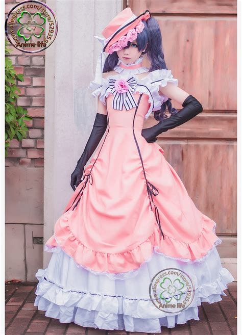 Free Shipping Black Butler Ciel Phantomhive Cosplay Costumes Women Girl