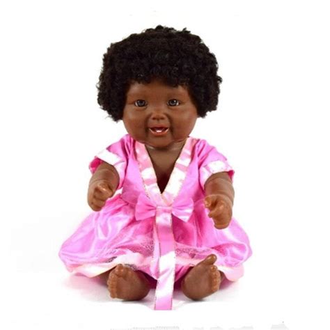 48cm doll black real doll wholesale lovely african dolls with hair