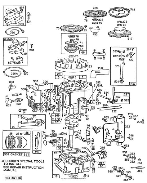 briggs  stratton    parts diagram  cyl sump pistoncontrols