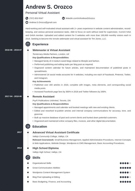 virtual assistant resume examples job description