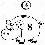 Bank Piggy Coloring Pages Clipart Getcolorings Outlined Coin Color Print Clip sketch template