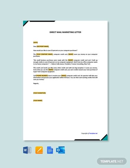 sample direct mail marketing letter template google docs word