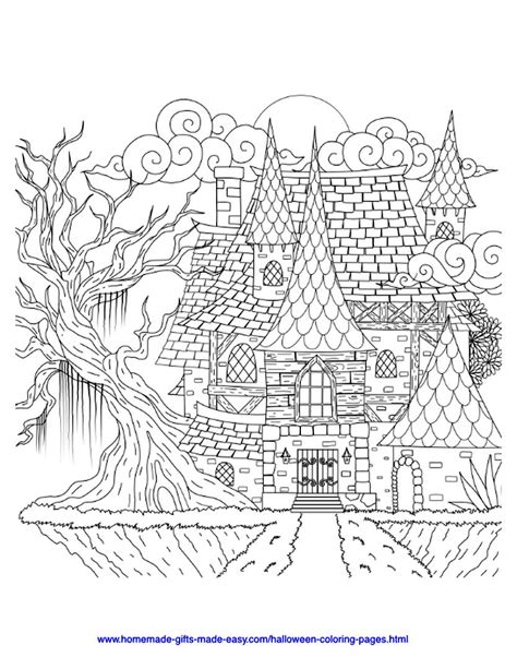 adult halloween coloring pages spooky house spk