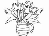 Mewarnai Vas Bestcoloringpagesforkids Tulip Informazone Seru Menarik sketch template