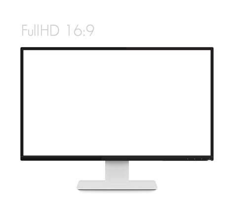 monitor mockup  white modern realistic computer display  wide
