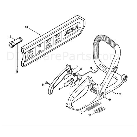 stihl ms  chainsaw msc   parts diagram handle frame