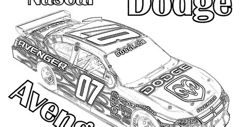 race car coloring pages  nascar dodge avenger  cars coloring pages