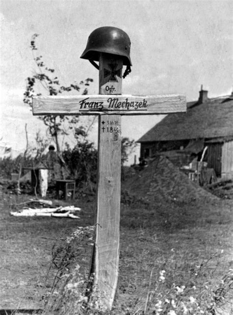 tomb of wehrmacht soldier franz mehazera on the soviet village wwii history world war two