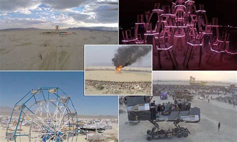 burning man festival footage captured  drone daily mail