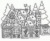 Coloring Gingerbread House Pages Print sketch template