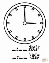 Coloring Pages Hours Three sketch template