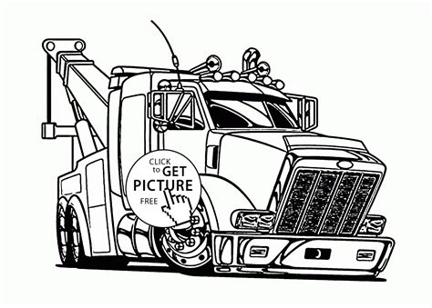 large tow semi truck coloring page  kids transportation coloring