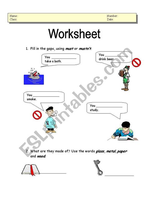 english worksheets revison work