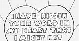 Coloring 119 Psalm Heart Word Hidden Pages Kids Template Printable sketch template