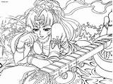 Saraswati Lineart Aesthetics Hindu sketch template