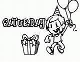 Coloring Saturday Days Week Pages Monday Wednesday Happy Coloringcrew Coloringhome Related sketch template