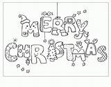 Christmas Coloring Pages Cards Card Printable Merry Kids Color Drawing Print Templates Postcard Happy December Template Greeting Draw Colouring Colour sketch template