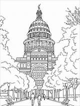 Coloring Texas Pages Capitol Building State Capital Printable Color Map Kids Landmarks Supercoloring Bright Colors Favorite Choose Drawing Categories sketch template