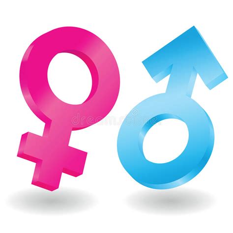 3d illustration of male and female signs stock illustration