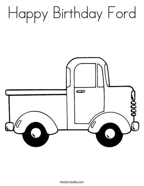 happy birthday ford coloring page twisty noodle  blue trucks