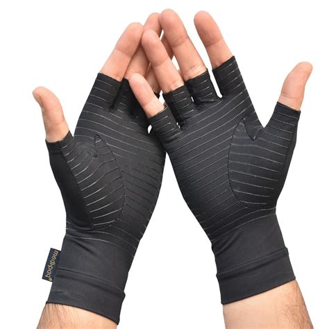 copper compression arthritis gloves hand support fingerless warm work