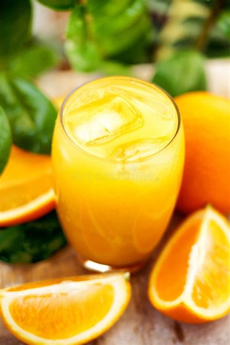 orange juice  ice stock photo image  segment refreshing