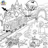 Coloring Pages Thomas Halloween Train Printable Adults Very Kids James Detailed Tank Engine Printables Colouring Difficult Color Trains Friends Children sketch template