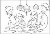 Famiglia Disegni Chinese Colouring Colorare Food Kids Together sketch template