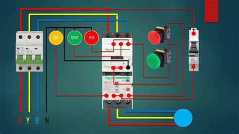 phase dol starter control overload indicator power wiring diagram youtube