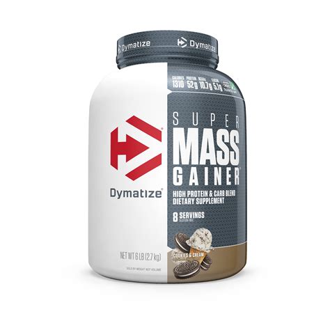 dymatize super mass gainer protein powder cookies cream  protein