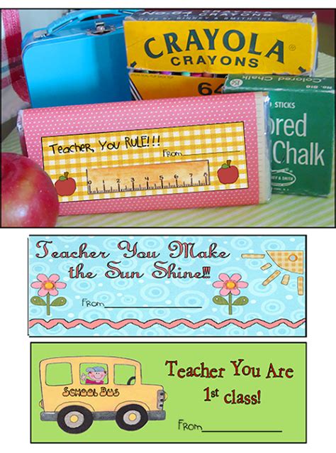 printable candy bar wrappers teachers pet parties  patterns