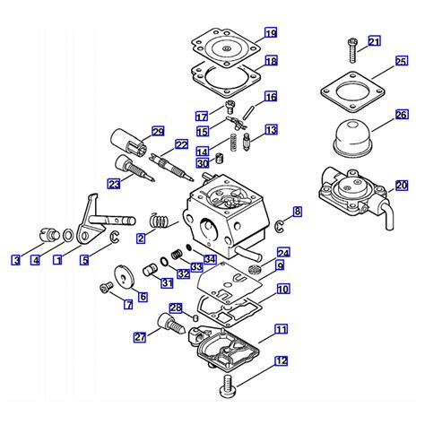 stihl hl  long reach hedgetrimmer hl parts diagram carburetor cqsa