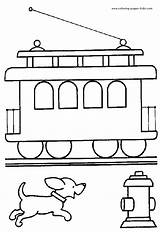 Coloriage Treni Tranvia Tranvias Tram Crtež Planse Caboose Jocuri Jucarii Vlakovi Bojanke Colorat Stampare Fise Desenat Djecu Printanje Bojanje sketch template