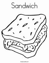 Coloring Sandwich Pages Kids Food Noodle Template Twistynoodle Twisty Sandwiches Worksheet Print Ham Outline Printable Book Printing Cheese Dibujos sketch template