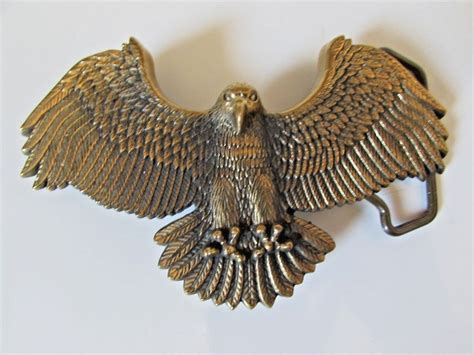 vintage american eagle solid brass belt buckle by baron
