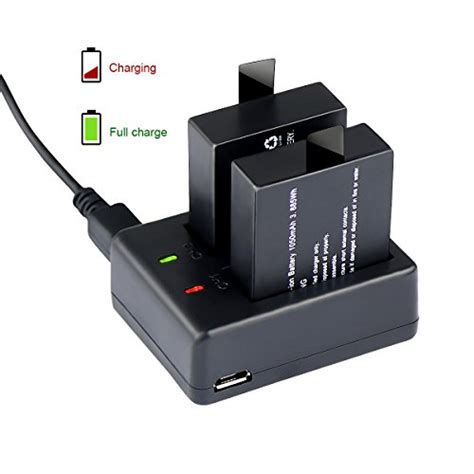 buy odrvm   mah rechargeable action camera battery  usb dual battery charger  akaso