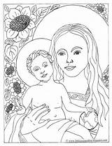 Madonna Child Pages  sketch template