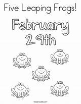 Leap Coloring Pages Frogs Leaping Year Five Printable Color Getcolorings Print Cursive Outline sketch template