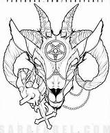 Satanic Cabra Goats Goat Satanicos Dragón Brazo Sombrio Satanica Demonio Aries Egipcio Satánicos Chicano sketch template
