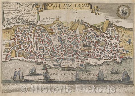 historic map nowel amsterdam en lamerique   vintage wall art   vintage