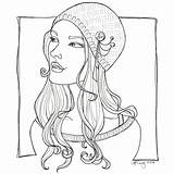 Coloring Pages Pretty Girls Girl Color Printable Colouring Drawing Hat Catzilla Funky Getdrawings Getcolorings Adult Fashion Books Digi Stamps Lady sketch template