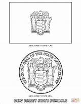 Coloring State Jersey Symbols Pages Printable sketch template