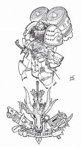 Dragonborn Marines Lineart Salamanders Bolter User Wolves Miniatures sketch template