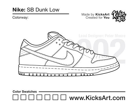 nike sb dunk  sneaker coloring pages created  kicksart