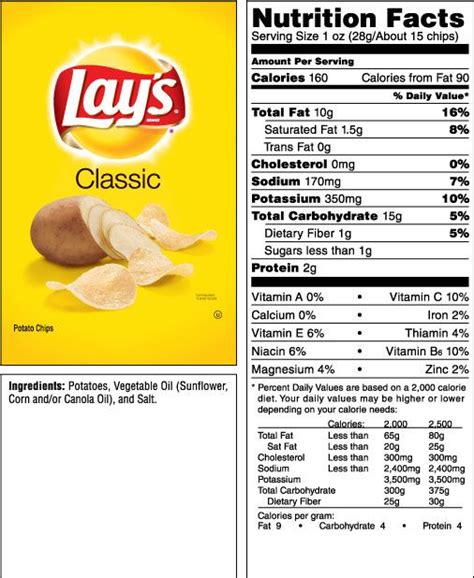 lays original potato chips nutrition facts runners high nutrition