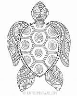 Turtle Coloring Pages Mandala Sea Animal sketch template