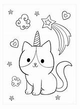 Caticorn Comet Coloringpagesonly sketch template