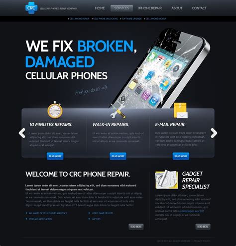 cellular phones website template web design templates website